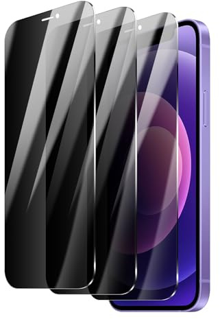 Lyootam Schutzglas für iPhone 12/12 Pro, 3 Stück 9H Härte – Blickschutzfolie Anti-Spy, kratzfest, HD klar blasenfrei