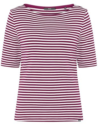 zero Damen Basic Shirt mit U-Boot-Ausschnitt 40, Pink/Cream