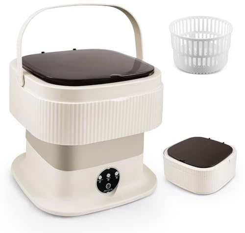 HIUYRFS Mini Waschmaschine, 11L Camping Waschmaschine Klein mit Schleuderkorb, Camping Reisewaschmaschine für Unterwäsche, Baby- und Kleinwäsche, geeignet