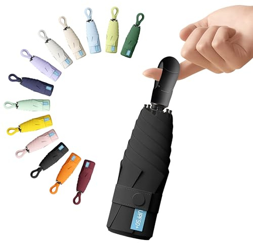 BoomCelocity Reise-Mini-Regenschirm– kompakt, UV-Schutz, leicht & klein, ideal als Taschenschirm für Damen und Mädchen