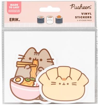Grupo Erik Pusheen Cat Sticker Aufkleber Merch Fanartikel | Aufkleber Set Erwachsene und Kinder Geschenke - Abziehbild Wasserabweisende und Wiederverwendbare Kawaii Pusheen Fanartikel