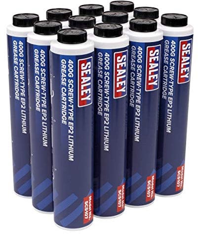 Sealey SCS108 400g Screw Type EP2 Lithium Grease Cartridge - Pack of 12