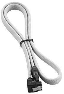 CableMod ModMesh Sleeved Right Angle SATA 3 Cable (White, 60cm)