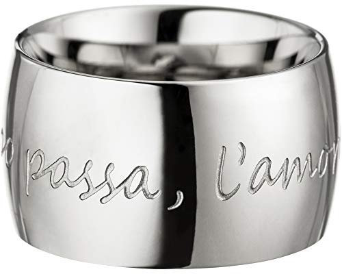 GILARDY Amore per Sempre Liebes Ring R1 mit italienischem Liebeszitat Edelstahl (White/Silber, 18 (56,5))