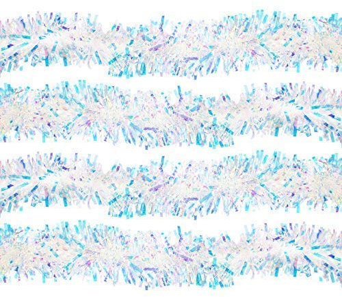 Robelli Sparkling Iridescent Christmas Tree Tinsel Decoration (8 meters)