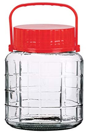 Urban Living Large Glass Storage Jars - 1L, 2L, 3L Airtight Food & Liquid Storage - Clear Glass Containers for Biscuits, Cookies, Lentils, Sweets - With Screw Lid