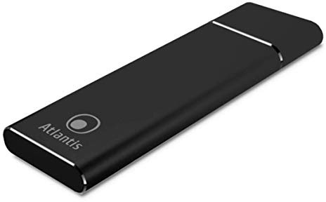 ATLANTIS DiskMaster M2-NVME, Box esterno per SSD M2.NVME. Type_C USB-3.1, SSD di tipo M.2/NVME PCI Express di dimens.: 22x30, 22x42, 22x60, 22x80. Alluminio satinato NERO.