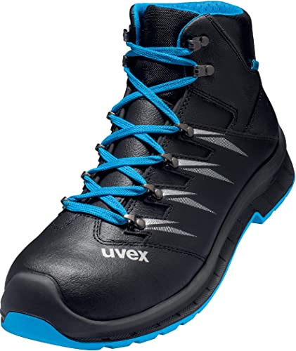 Uvex 2 trend boot, safety shoes S3 SRC, work shoes for men, black/blue