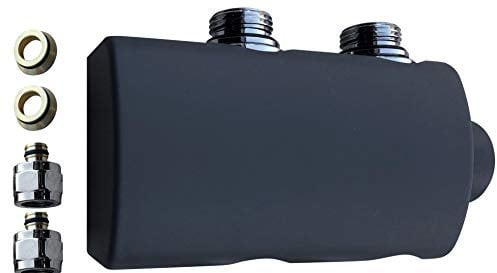 Badheizkörper Anschlussarmatur Thermostat Anthrazit (Universal mit Abdeckung, Ohne Thermostat)