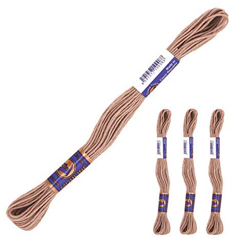 3 Docken Stickgarn je ca. 8m / Sticktwist 100% Baumwolle Stickerei verschiedene Farbwahl, Farbe :7382 Muskatnussfarbig