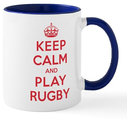 CafePress Keep Calm Play Rugby Mug 11 oz (325 ml) Ceramic Coffee Mug