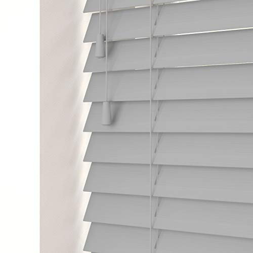 Custom Venetian with Strings – Fine Grain Faux Wood Venetian – Cut to Fit Blinds, Upto 120cm x Upto 120cm – Made to Measure Blinds for Bedrooms, Bathrooms or Kitchens by NewEdgeBlinds