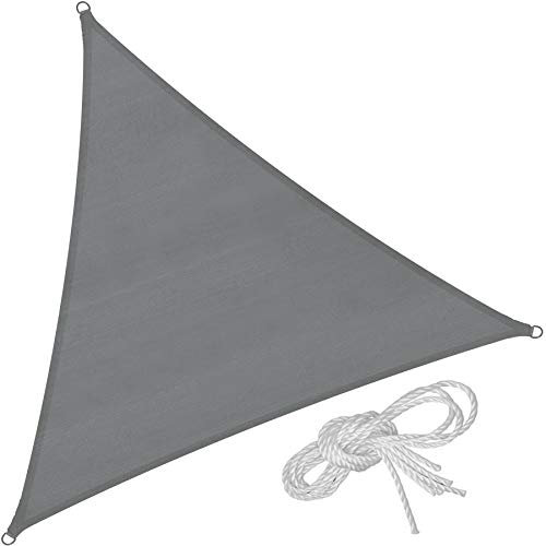 tectake® Voile d'ombrage 5x5x5m Protection Bache Anti UV 50+ Toile ombrage Exterieur résistante & Respirante Toile Tendue avec Câbles de Tension pour Balcon Terrasse Exterieur Patio Piscine