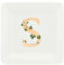 La Porcellana Bianca - Piattino Quadrato Lettera S - Arredo Casa, Cucina - Linea Adorato - Idea Regalo - Porcellana - 10x10xh1,5 cm