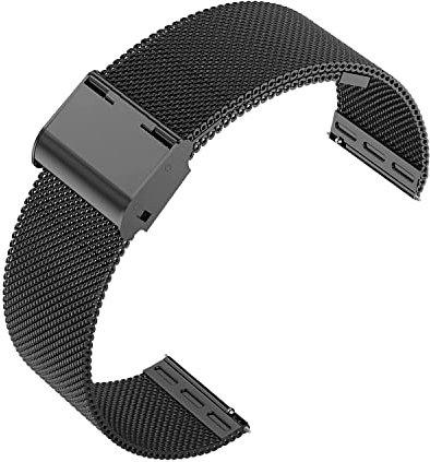 Lahviuu Correa de Reloj Metal,Correa de Reloj para Hombres y Mujeres para Reloj Inteligente y Reloj Tradicional 18mm, Negro