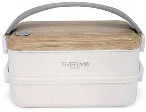 BigBuy SET2 Fiambrera Term Rectangular SS 1100ML, Multicolor, 2 x 550 ml