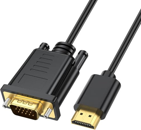 BLKing HDMI to VGA Cable, HDMI Digital to VGA Analog Video Converter Cable for Desktop, Laptop, PC, Monitor, Projector, HDTV, Chromebook, Raspberry Pi, Roku, Xbox,PS4 and More (10ft/3m)