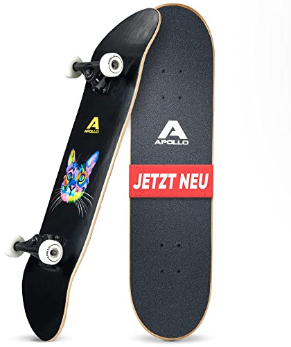 Apollo Skateboard | Cooles Kinder Skateboard und Profi Skateboard Erwachsene in Einem | 7-lagiges Skateboard Deck, trendig, Medium Concave, ABEC-7 Kugellager | Top Fahreigenschaften bei jedem Style
