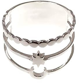 Sterling argento argento 925m donna 10 mm. Dischi a tre bande lunare rosa dei quattro venti