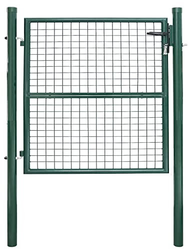 Jopassy Gartentür 100x100cm (L x H) Grün Gartentor Zauntür, Gartenpforte, Hoftor mit Griff, Schloss und 3 Schlüssel, Gartenpforte Einfahrtstor Hoftür