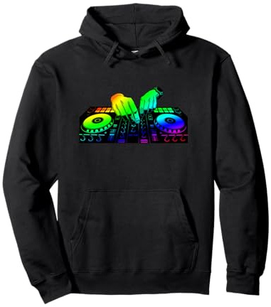 Disc Jockey Geschenk Mischpult Turntable DJ Pullover Hoodie
