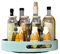 SUNYEAP Lazy Susan Drehteller Gewürzregal, Metall, drehbares Tablett, Organizer für Schrank, Arbeitsplatte, Schrank, Tisch in Küche oder Speisekammer (Stahl, 25 cm, Graublau)