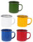 Housoutil Camp- Becher 5Pcs Emaille Tasse Tee Kaffeebecher Metall Camping Zinn Becher Emaille Milch Trinkbecher Becher mit Griff für Weihnachten Rucksackreisen Camping- Kaffeetassen