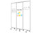 MoB Mobile Trennwand Raumteiler für Büro, Arbeitsplatz Innen faltbare & flexible Präsentationsboard mit beschreibbarer Oberfläche - Whiteboard mit Alurahmen - Magnetboard (Whiteboard, 180 x 180 cm)