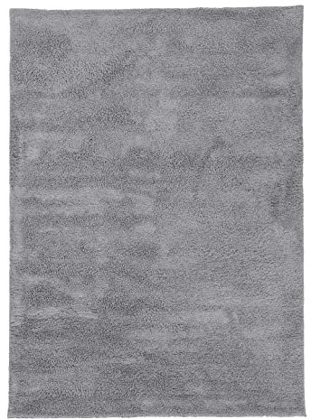 carpetfine Hochflorteppich Silky Hellgrau Flauschig weicher Langflor Shaggy Teppich 60x90 cm für Wohnzimmer, Schlafzimmer & Kinderzimmer