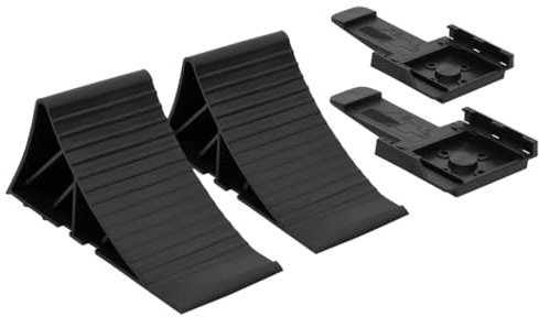 vidaXL Unterlegkeile 2 STK., Unterlegkeil Bremskeil mit Halter, Bremskeile Keile für Anhänger Wohnwagen Hemmschuh Domar, Anhängerkeile, Kunststoff