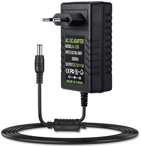 TOBWOLF 60 W 12 V/5 A AC/DC-Wandsteckdosen-Netzteil, 12 V DC-Wand-AC-Adapter, 12 Volt 5 Amp 60 Watt DC-Wandstecker-Adapter, 12 V 5 A Wandmontage-Schaltnetztransformator AC/DC-Wandler, 5,5 x 2,5 mm