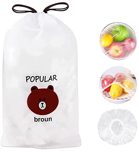 RICHDMI 100 Pcs Fundas de película plástica, plástica desechables bolsas de conservación de película plástica de calidad alimentaria, residuos de alimentos para uso doméstico y Picnic