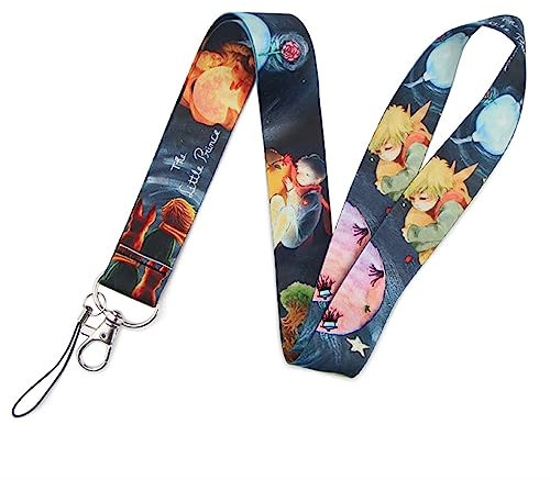 Schlüsselanhänger Der kleine Prinz Nette Fuchs Rose Planet Hang Seil Märchen Keycord Neck Strap Schlüsselanhänger(4,1)