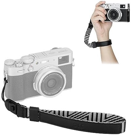 JJC Camera Wrist Strap Hand Strap for R100 Canon G7X Mark III II G5X II R100 Sony ZV-E1 RX100 VII VI Ricoh GR III II Fuji X-M5 X-T5 X-T4 X-T3 X-E4 Panasoni G100 GX85 GX9 GH6 FZ1000 (Silver Grey)