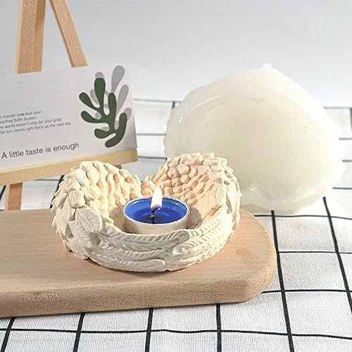 LdawyDE Stampi in silicone,3D ali di angelo portacandele ornamenti in silicone alimentare stampo di sapone stampi per la conservazione, morbido e facile da rilasciare