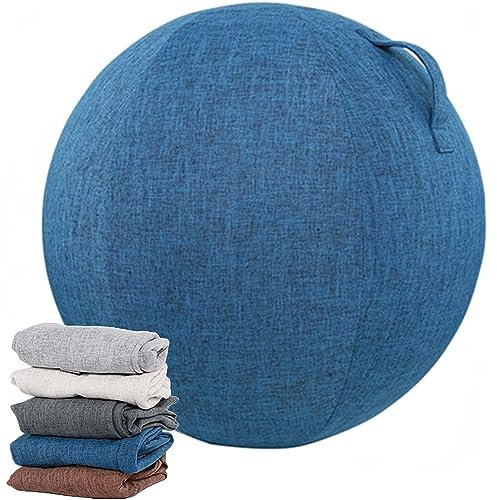 Übungsballbezug 55/65/75 cm Sitzball Büro Bezug rutschfest Dauerhaft Yoga Ball Hülle Mit Griff Faltbar Stabilität Balance-Ball Staubdicht Faltbarer Stoffbezug,002,55cm/21.65inch