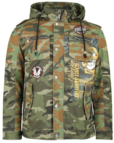 Rock Rebel by EMP Herren camouflage Übergangsjacke mit Print und Patches