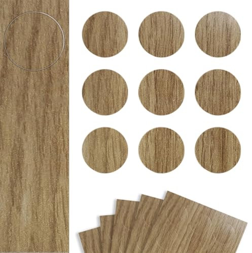 Selbstklebende Abdeckkappen Ø 20mm 45 Stück | Schraubenabdeckung aus Melaminfolie | Schraubenloch Aufkleber für Möbelbau | Klebepunkte Möbel zur unauffälligen Abdeckung | Geölte Eiche
