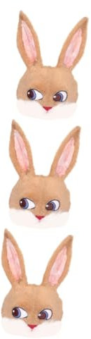 Toyvian 3st Kaninchen Plüsch Maske Osterhasen Dekoration Mini-kostümmasken Tiermasken Kostüm Plüschkopfmasken Hase Halbgesichtsmaske Kaninchen Kopfbedeckung Hasenkopf Bilden Pvc Fräulein