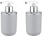 WENKO Seifenspender Brasil, nachfüllbarer Seifendosierer für Badezimmer und Küche, aus bruchsicherem Kunststoff, BPA-frei, Fassungsvermögen: 320 ml, 7,3 x 16,5 x 9 cm, Grau (Packung mit 2)