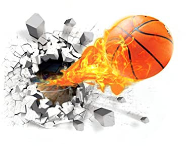 Veemoon Basketball Wall Sticker Decal for Boys and Girls Removable Mural Decorations