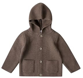 Stellou & friends CardiganStrickjacke für Baby & Kleinkind mit Knöpfen in HolzOptik, Mädchen & Jungen Hochwertige Kleidung aus 100% Baumwolle, Perfekt für Herbst & Winter 50/56 Hellbraun