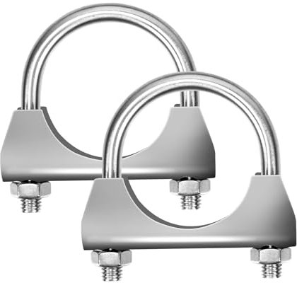 Glarks 2 morsetti a U in acciaio inox 304, 45 mm (1 – 3/4 pollici), design con flangia per tubo di scarico