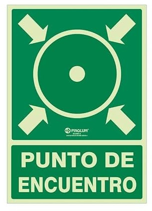 DUVER - SEÑAL 980 PLASTICO 420x297 ''PUNTO DE ENCUENTRO'' LUMINISCENTE