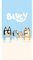 Jerry Fabrics Bluey Bingo Strandtuch Urlaub Kinder Schwimmen Kinder Badetuch Geschenk, 70 x 140 cm, Blau