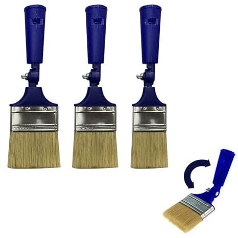 Extendable Paint Brushes for Walls & Ceiling, Multi Angle Adjustable Masonry Paint Brush for Fence Stain & Wood Varnish