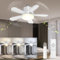 Toowell Small Ceiling Fans with Lights and Remote E26 E27 Screw in Fan Light 6 Speeds 3 Colors Dimmable Ceiling Fan Light Bulb with Timer Function for Bedroom