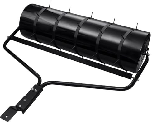 Lauuoeriau Home & Garden, rullo da giardino con morsetti aeratore nero, 63 l, ferro