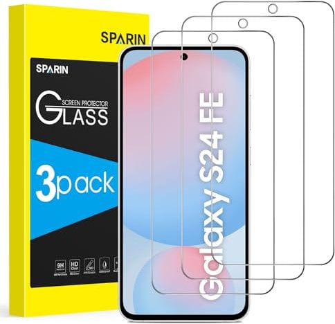 SPARIN 3 Stück für Samsung Galaxy S24 FE Panzer Schutz Glas, 6,7 zoll, HD-Klar, 9H Härte, Kratzfest, Ultrabeständig Displayschutzfolie
