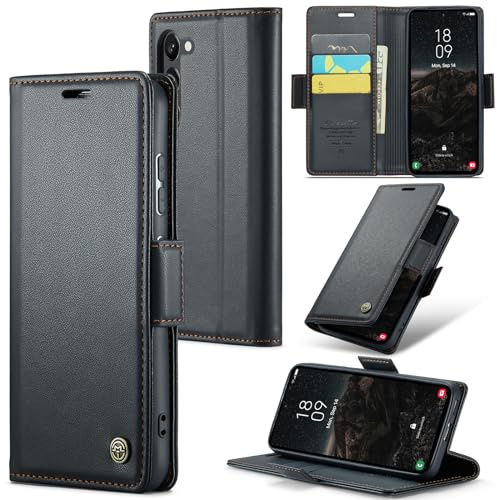 Rerzoiro Case for Samsung Galaxy S24 Wallet Case, RFID Blocking PU Leather Flip Folio Cover Card Holder Kickstand Shockproof Phone Case Compatible with Samsung Galaxy S24, Black